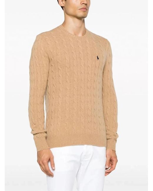 Ralph Lauren Natural Cable-Knit Wool-Cashmere Sweater for men