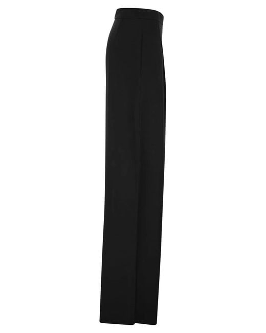Max Mara Black Maxmara Studio Msealpaca – Fluid Palazzo Trousers