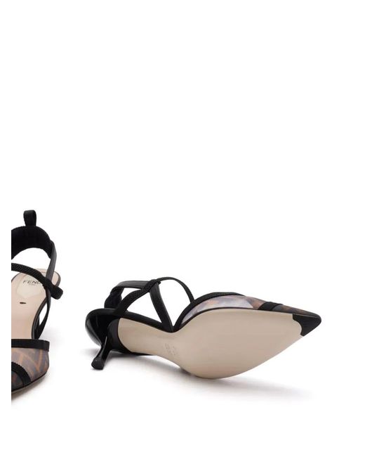 Fendi Black Colibrì Lite Pointy-Toe Slingback
