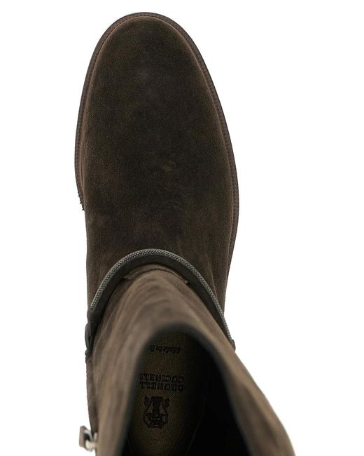 Brunello Cucinelli Black Suede Boots