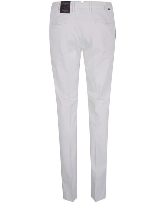 Incotex White Classic Chino Trousers for men