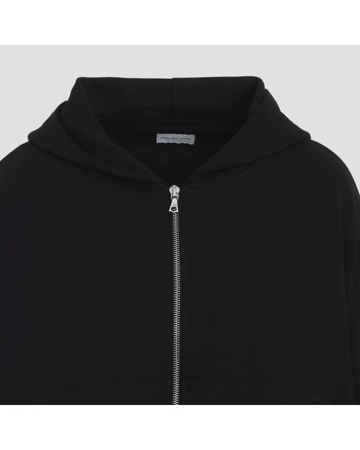 Dries Van Noten Black Cotton Hannett Tris Hoodie