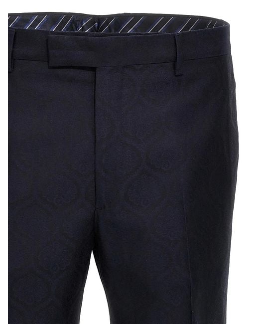 Etro Blue Jacquard Pants for men