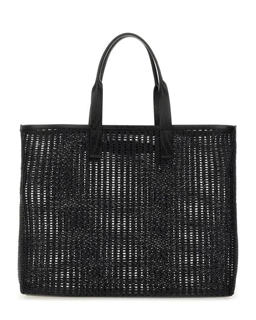 Dolce & Gabbana Black Dolce & Gabbana Woven Mesh Shopping Bag for men