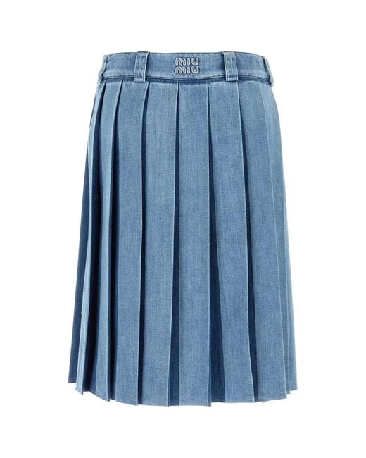 Miu Miu Blue Denim Skirt