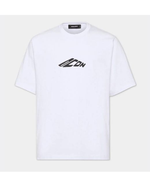 DSquared² White Icon New Generation Loose Fit T-Shirt for men