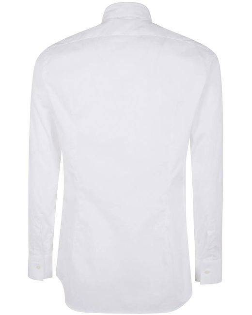 Tintoria Mattei 954 White Classic Cotton Stretch Shirt for men