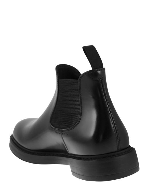 Doucal's Black Chelsea Leather Ankle Boot