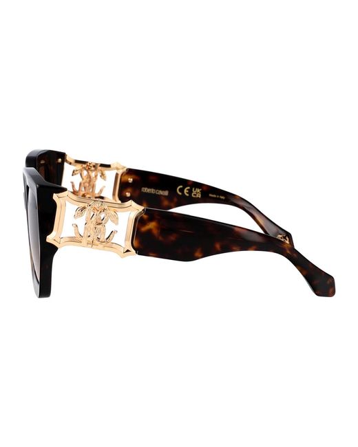 Roberto Cavalli Brown Havana Acetate And Metal Sunglasses