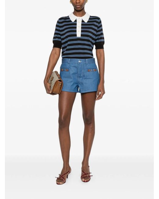 Gucci Blue Denim Cotton Shorts