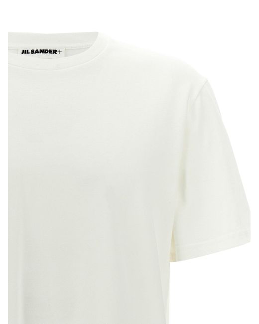 Jil Sander White Logo Patch T-Shirt for men