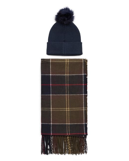 Barbour Black Winter Accessories Set: Hat And Scarf