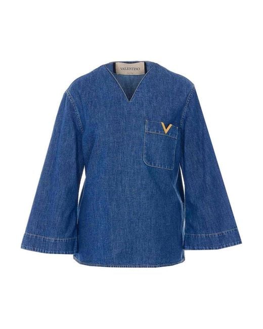 Valentino Garavani Blue Denim Shirt