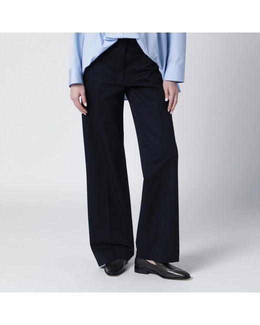 PT Torino Blue Francoise Cotton Blend Trousers
