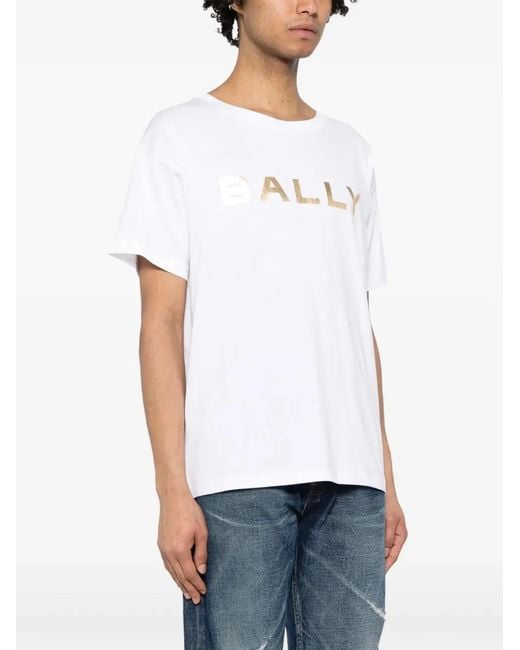 Bally White Cotton T-Shirts And Polos for men