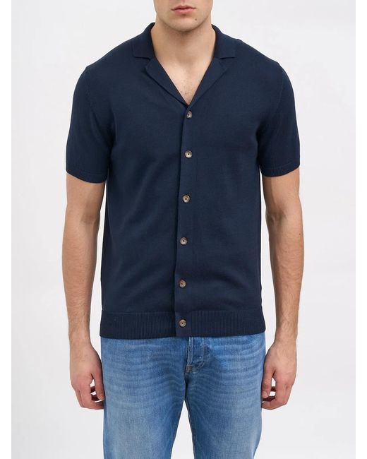 Daniele Alessandrini Blue Cotton Shirt Sweater for men