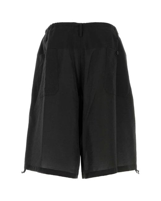 Yohji Yamamoto Black Seam Pocket Shorts for men