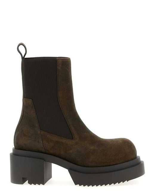 Rick Owens Brown 'Beatle Bogun' Ankle Boots for men
