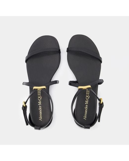 McQueen Black Harness Sandals