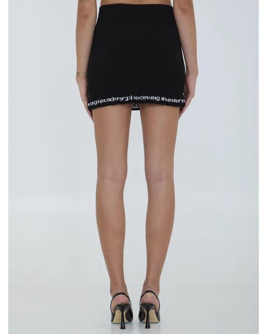Alexander Wang Black Ribbed Mini Skirt