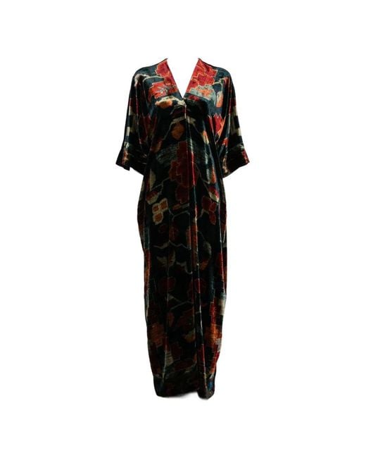Pierre Louis Mascia Black Printed Long Dress