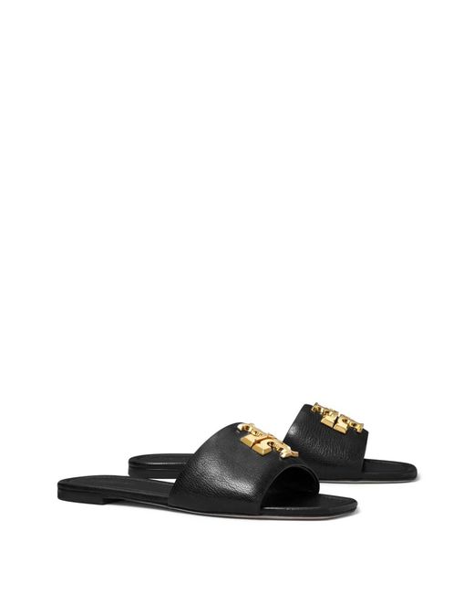 Tory Burch Black Goat Leather Sandals