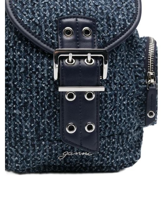 Ganni Blue Mini Denim Backpack