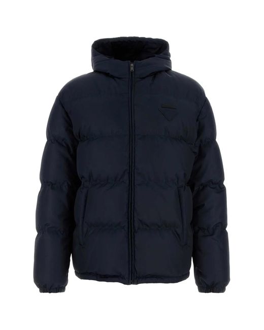 Prada Blue Re-Nylon Down Jacket for men