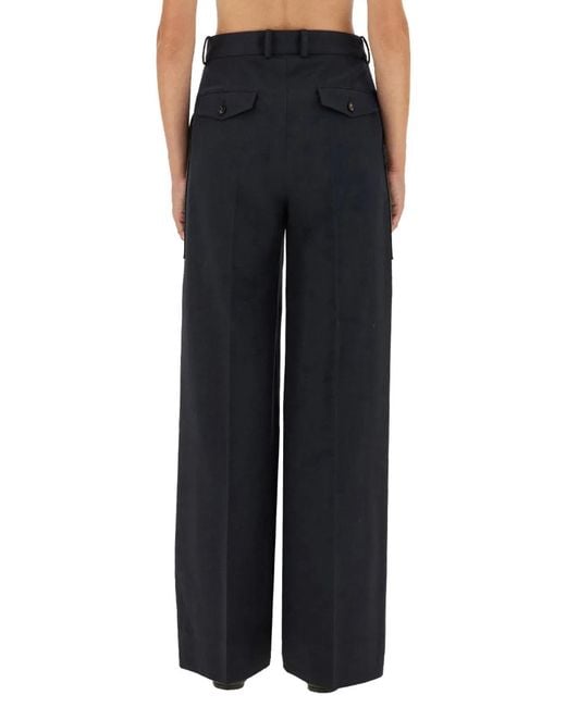 Bottega Veneta Black Wool And Cotton Pants
