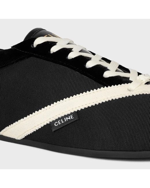 Céline Black Ribbed-Knit Panelled Sneakers