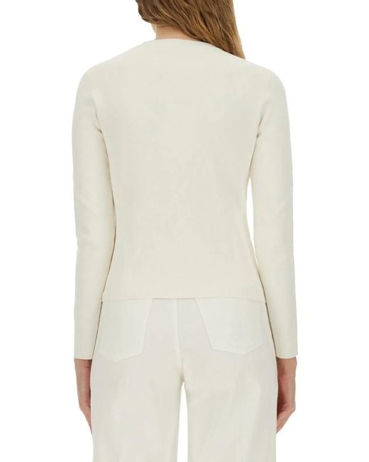 Max Mara White Jersey With Logo