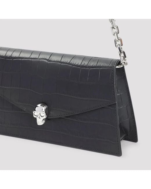 McQueen Black Skull Mini Clutch