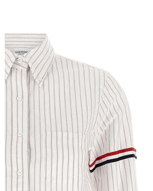 Thom Browne White '4Bar' Cropped Shirt