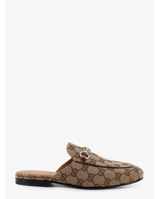 Gucci Brown Princetown Supreme Gg Fabric Mule