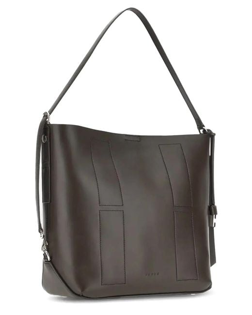 Hogan Black Medium Hobo Bag Hocket Calfskin Shoulder