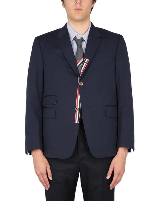 Thom Browne Blue Single-Breasted Jacket for men