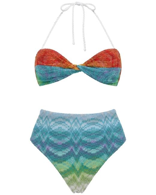Missoni Blue Costume Bikini Con Motivo Chevron