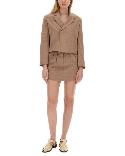 Alysi Brown Cropped Jacket
