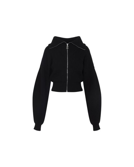Max Mara Black Calipso Half Zip Sweater