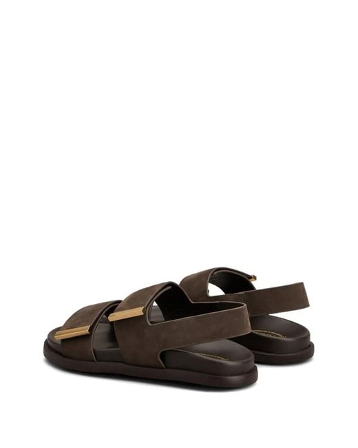 Tod's Black Palissandro Calfskin Sandals
