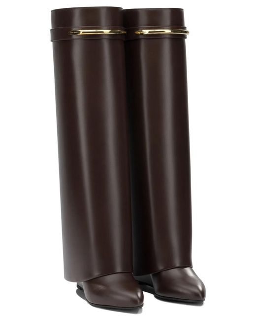 Givenchy Brown "Shark Pinch" Knee Boots