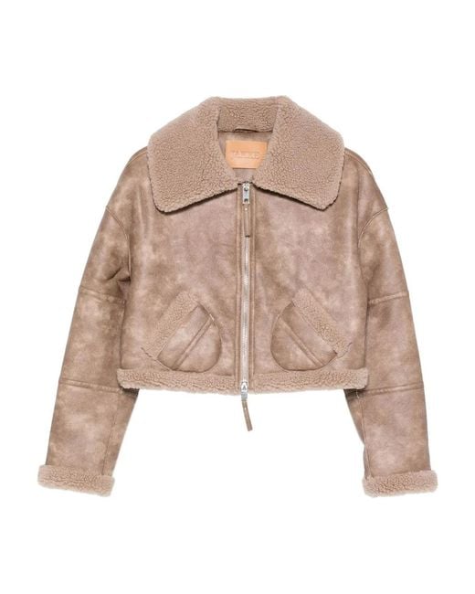Jakke Natural Aviator Cropped Jacket