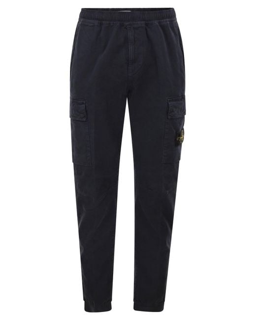Stone Island Blue Cargo Trousers for men