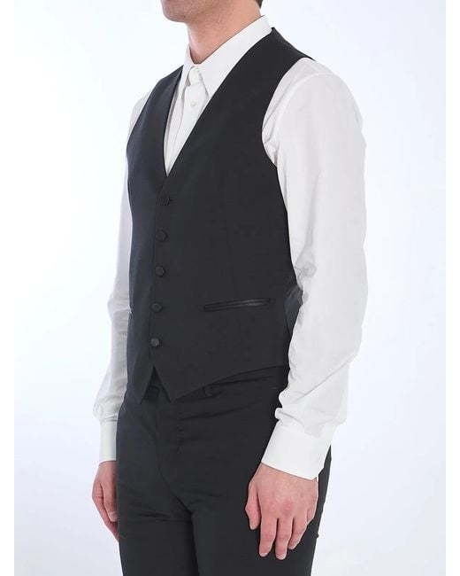 Tagliatore Blue Wool Vest for men