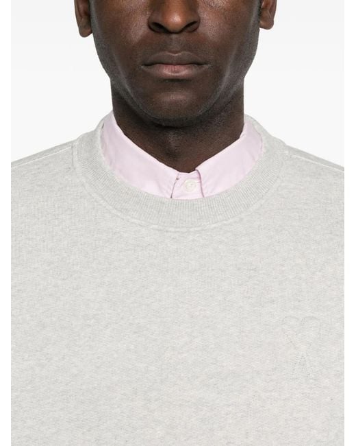 AMI White Big Ami Embossed Sweatshirt for men
