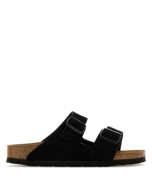 Birkenstock Black Arizona Suede Leather Sandals