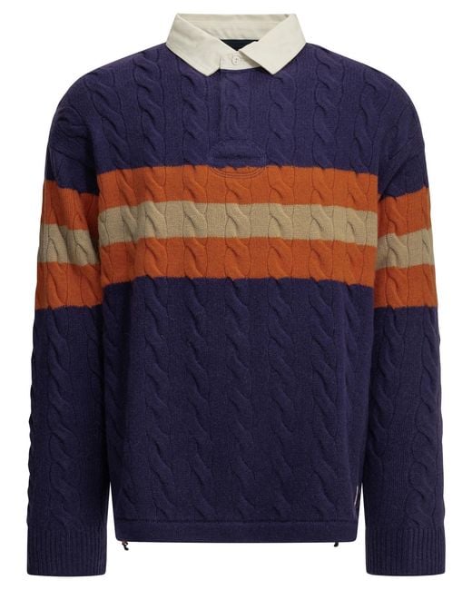 Polo Ralph Lauren Blue "Rubgy" Polo Sweater for men