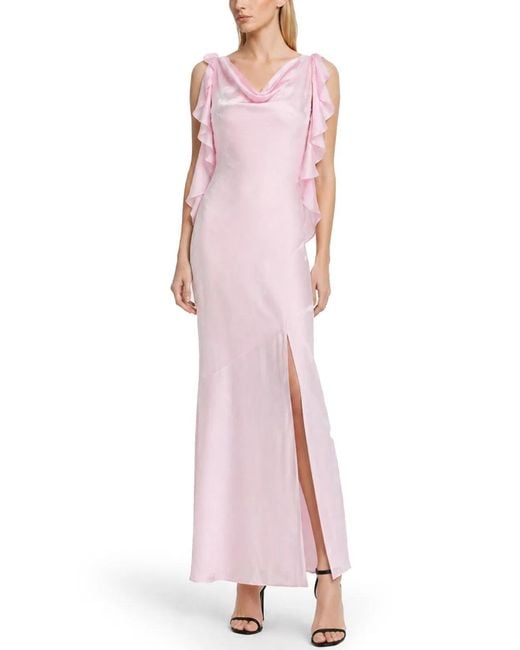 ROTATE BIRGER CHRISTENSEN Pink Long Waterfall Dress