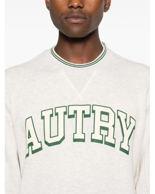 Autry White Logo Jersey Sweatshirt for men