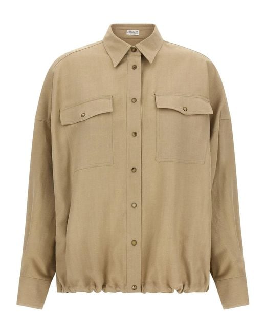 Brunello Cucinelli Natural Fluid Twill Shirt